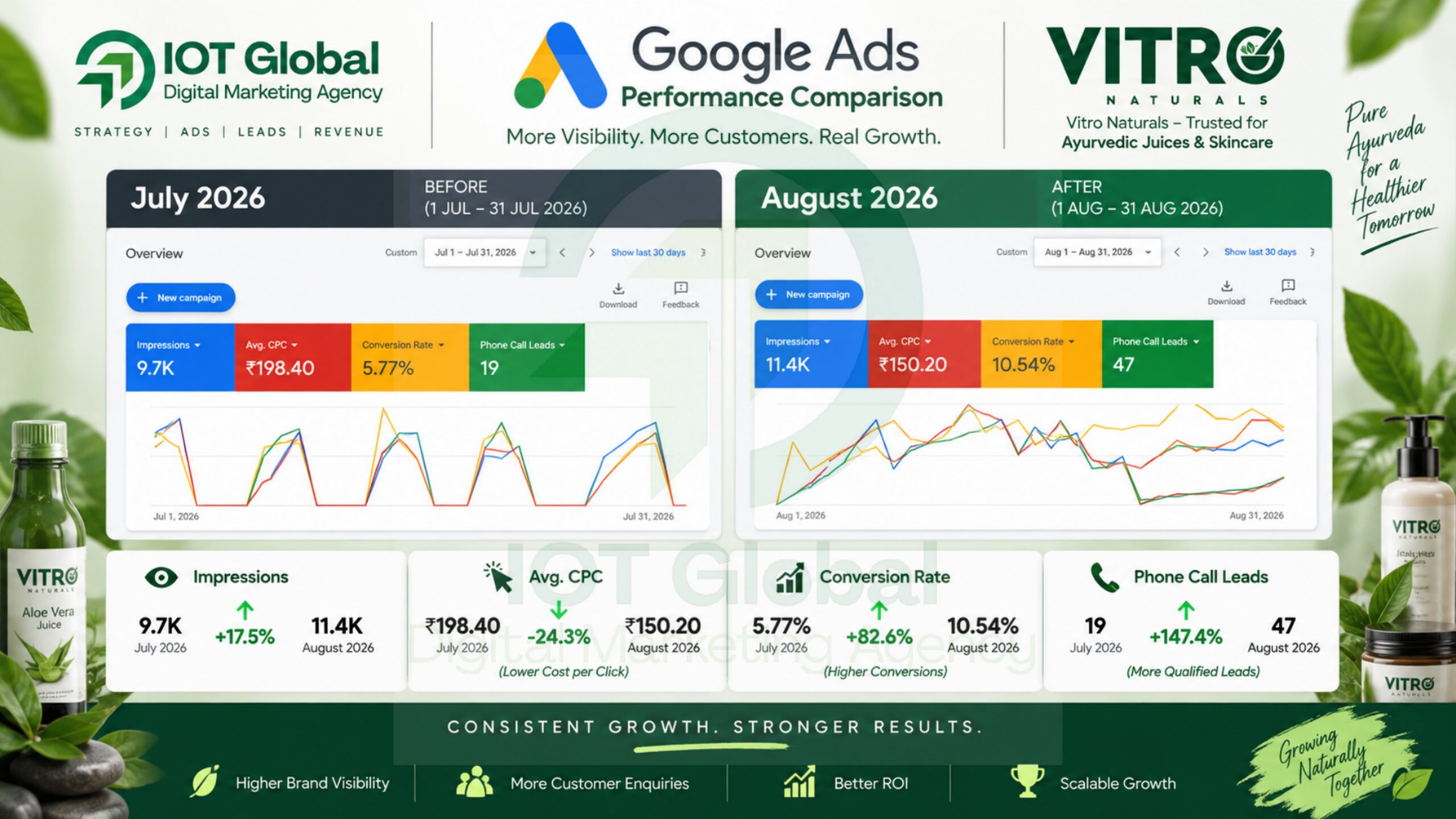Vitro Naturals Google Ads performance comparison